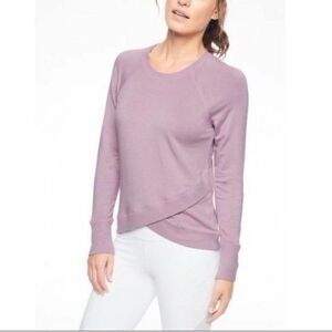 Athleta Sweatshirt Women S‎ Pink Criss Cross Pullover Feminine Athletic Lounge